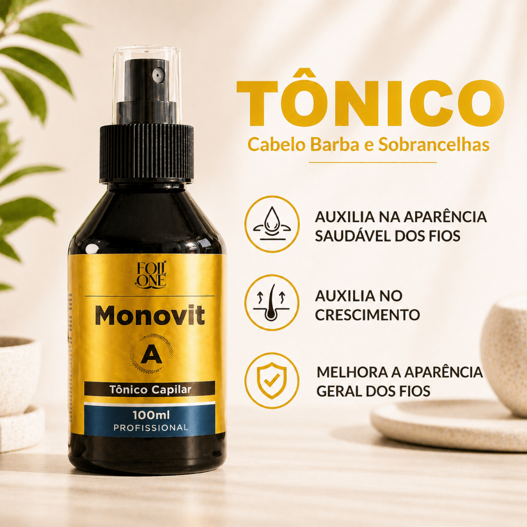 Tônico Crescimento Capilar Monovit Cabelo, Barba e Sobrancelha