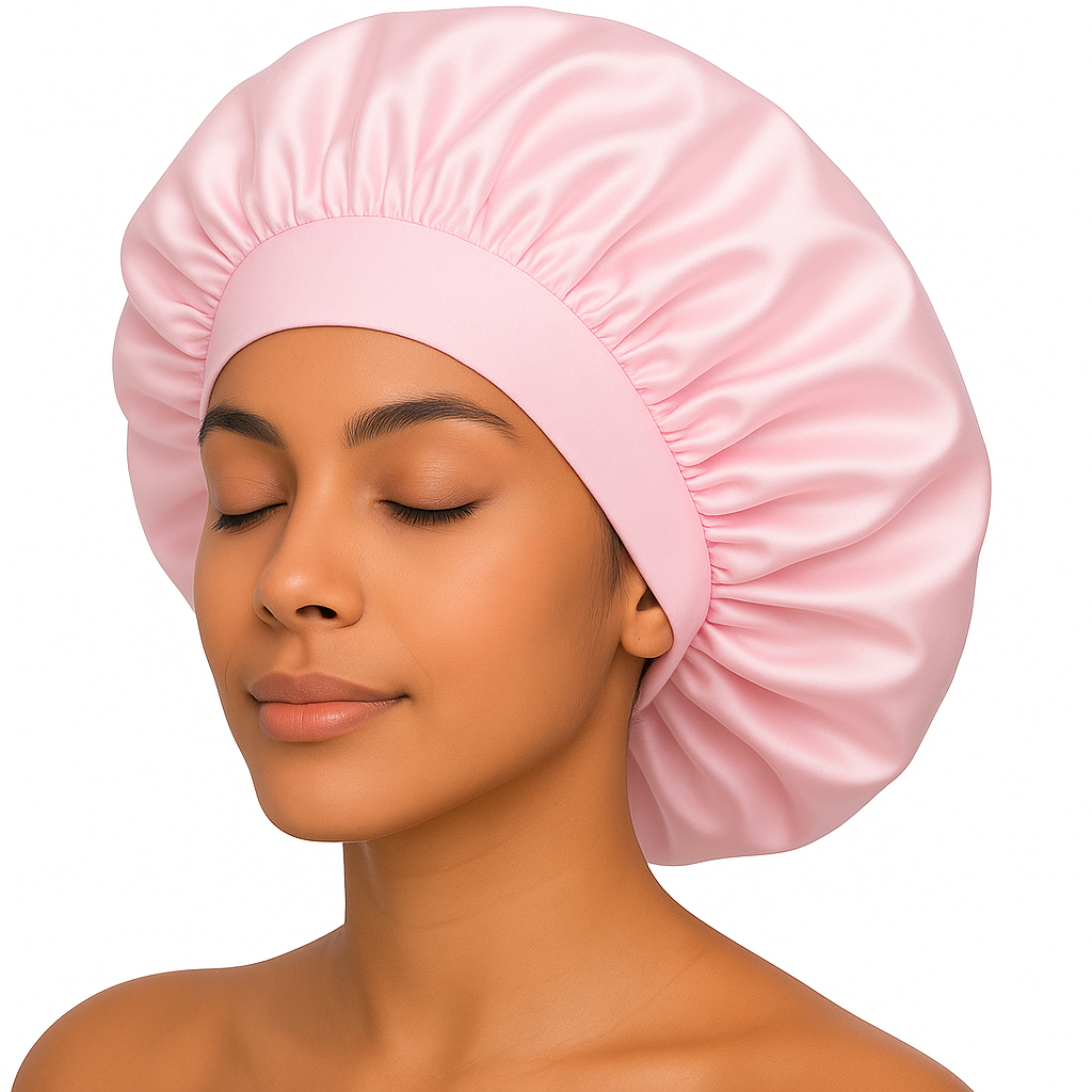 Touca com Faixa de Dormir Cetim Antifrizz com elástico