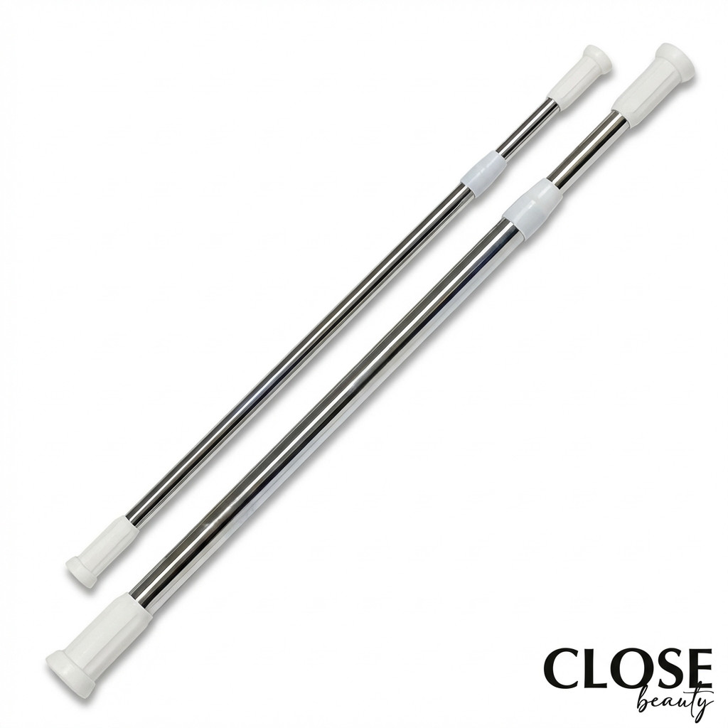 Varão Extensível Inox Cortina Pia de Cozinha, Cortina Box Banheiro, Cortina de Porta Retrátil