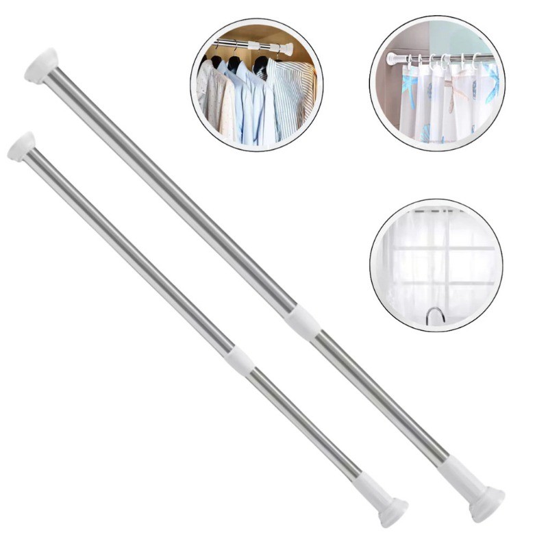 Varão Extensível Multiuso 70-200cm Para Box Banheiro e Varal de Roupas Ajustável Sem Furo